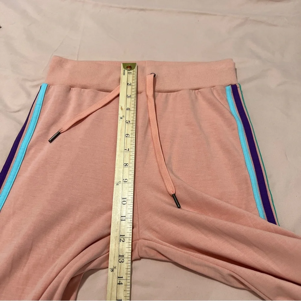 Electric Yoga Sundrop Jogger Pants Womens‎ Size S Pink Rainbow Side Stripes